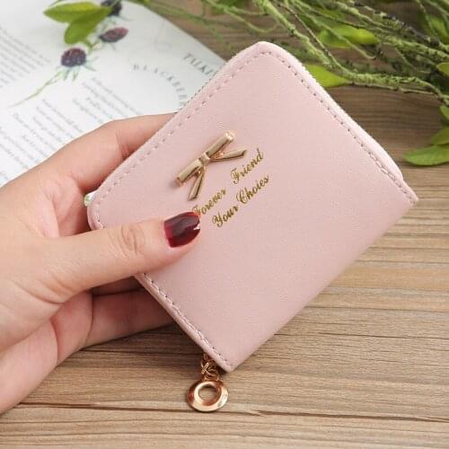 Brand Women Wallet Soft PU Leather Female Short Purse Mini Money Purses Card Holder Coin Short Wallets Slim Small Purse Zipper