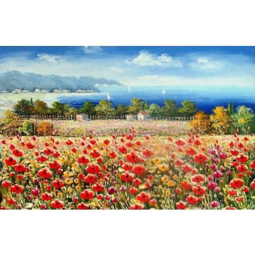 Flower sea Needlework, Cross stitch,14CT Unprinted Romantic for Embroidery kits Scenery Cross-Stitching,DIY Handmade decor