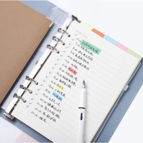 D5QC Business PU Leather A5 Loose-leaf Notebook Journals Bullet Agenda Planner Refillable Paper Creative School Stationery