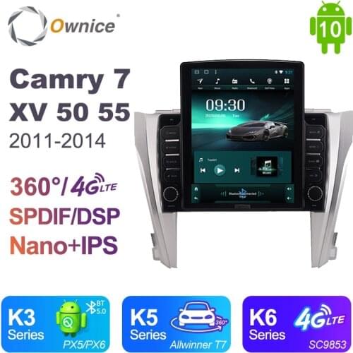 For Toyota Camry 7 XV 50 55 2011 - 2017 Tesla Style DSP Android 10 Car DVD Player Audio 4G LTE GPS Navi RDS Radio Wifi autoradio