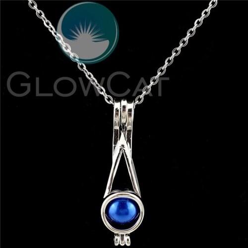 K1044 S Long Waterdrop Beads Pearl Cage Perfume Diffuser Pendants Locket Necklace Making Women Girl Party Gift Jewelry