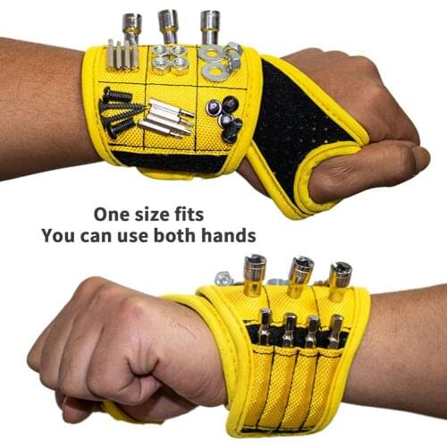 Magnetic Wristband Magnetic Tool Holder for Holding Screws Nails Strong Magnets Portable Bag Screws Drill Holder Repair Tool Bel