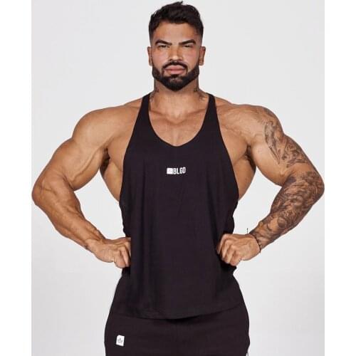 2021 new Mens Large print Tank top Bodybuilding Gyms Fitness sleeveless shirt Male Running Cotton Sports Singlet vest clothing