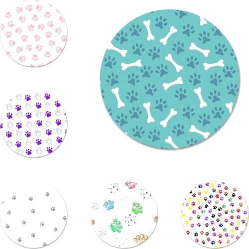 Dog paw cute Icons Pins Badge Decoration Brooches Metal Badges For Clothes Backpack Decoration 58mm