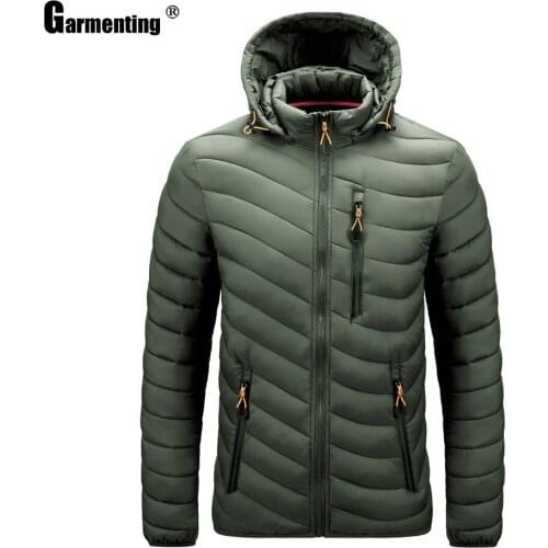 Men Trendy 2021 Hooded Tops Cotton Parkas Coats Autumn Minimalist Green Blue Mens Pleated Outerwear Winter Warm Jackets Man 4XL