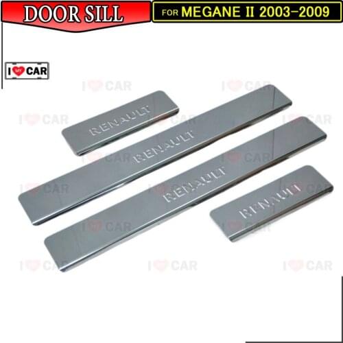 Door sills for Renault Megane II 2003-2009 scuff plate guard stainless door sills sticker car styling decoration protection
