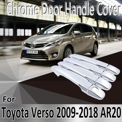 For Toyota Verso AR20 20 2009~2018 2010 2011 2012 2013 2014 Stickers Decoration Chrome Door Handle Cover Refit Car Accessories
