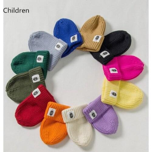 Newest Children Casual Cap Baby Girl Boy Winter Hat Soft Warm Kids Beanie Hat Candy Color Crochet Elasticity Knitted Hats шапка