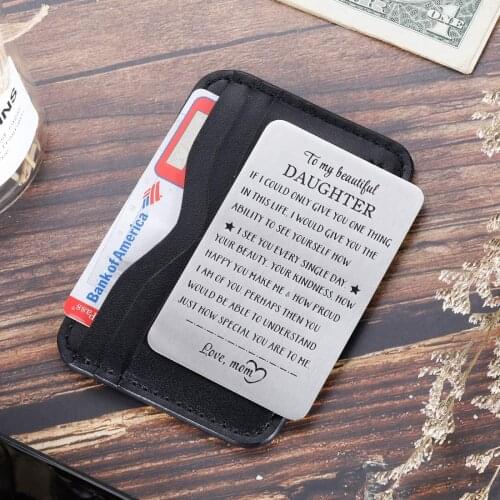 To My Daughter Wallet Card Valentine Gifts for Daughter from Mom Step Mother Inspirational Sweet 16th Birthday Love Note Gift