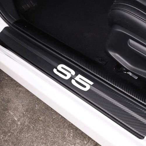 Car Door Sill Car Threshold Pedal Sticker for Audi S5 Decoration Carbon Fibre Vinyl Sticker Car Accessories Car-Styling