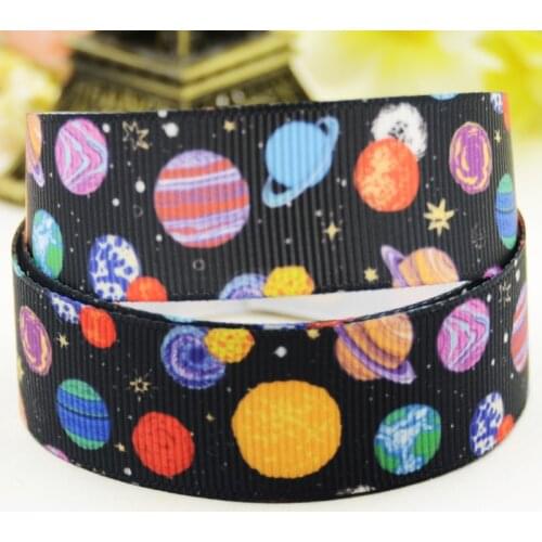 22mm 25mm 38mm 75mm Planet Cartoon printed Grosgrain Ribbon party decoration 10 Yards X-03348