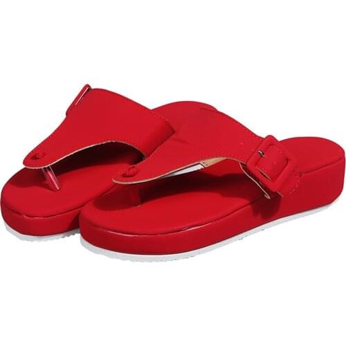 Summer Women Flip Flops Casual Buckle Anti-Slip slippers Beach Flip Flat Sandals Beach Open Toe Shoes For Ladies Shoes Thick