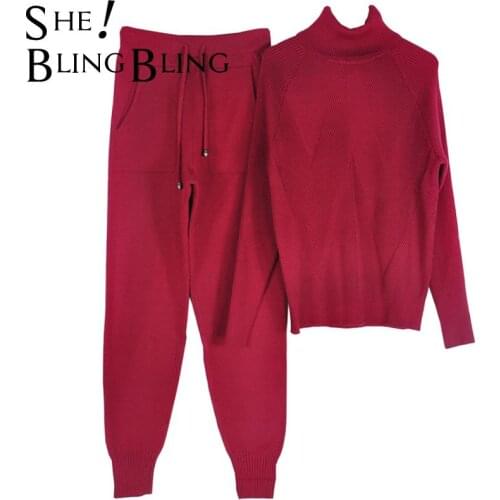 SheBlingBling 2021 Za Autumn Winter Traf Women Tracksuit Striped Sweater Elastic Trousers Suits Knitted Two Piece Sets