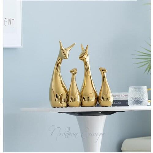 Modern Luxury Ceramic Ornaments Accessories Home Livingroom Desktop Figurines Decoration Entrance Coffee Table Sculpture Crafts