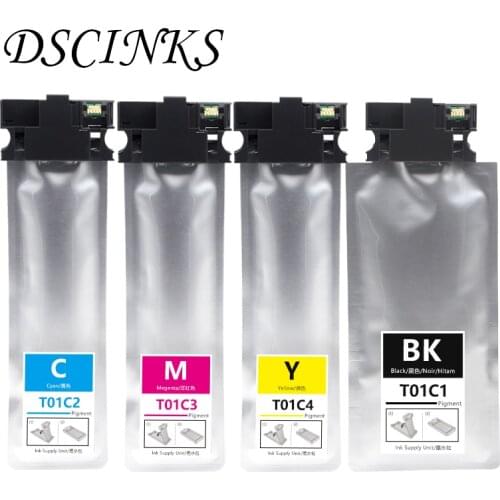 T01C1 T01C2 T01C3 T01C4 ink pack Ink bag with pigment ink and chip For Epson WorkForce Pro WF-C529RDTW WF-C579RDTW printer