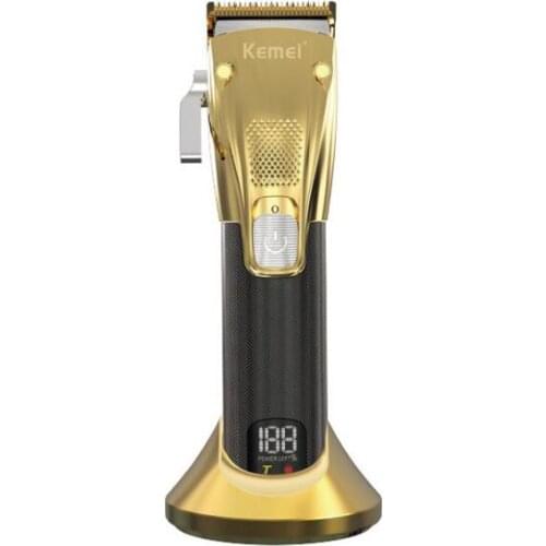 Kemei hair trimmer KM-33s USB rechargeable hair clipper oil head clipper carving hair line clipper white push haircut LCD