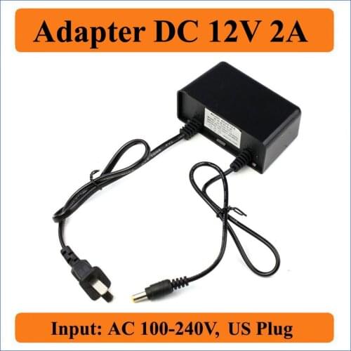 Outdoor Rainproof 12V 2A US Plug AC DC Adapter AC 100-240V to DC 12V Power Supply for CCTV Security Camera or LEDs strip light