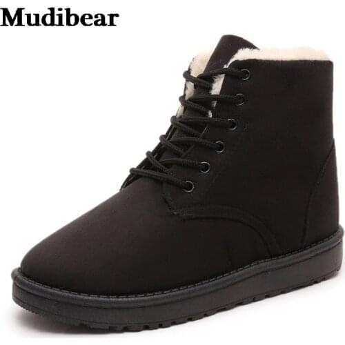 Mudibear Women Boots Winter Warm Snow Boots Women Faux Suede Ankle Boots For Female Winter Shoes Botas Mujer Plush Shoes Woman