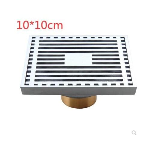 Vidric Bathromm Shower drain Antique Brass Floor Drain Square Floor Waste Grates Deodorant Strainer Hair Waste Grate Drains