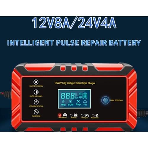OBDIICAT-C24 Car Battery Charger 24V 12V Full Automatic Car Battery Charger Pulse Repair LCD Display AGM Deep Cycle GEL LeadAcid