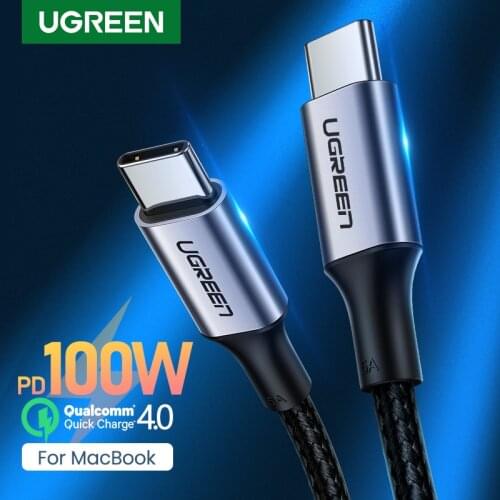 Ugreen USB Type C to USB C Cable for Samsung Galaxy S9 PD 100W Fast Charger Cable for Macbook Support Quick Charge 4.0 USB Cord