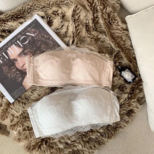 Womens Cotton Underwear Tube Tops Sexy Lace Bra Fashion Push Up Comfort Top Summer Thin Sling Underwear Female Sexy Lingerie