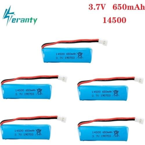 1/2/3/5/10Pcs 3.7V 650mAH 14500 Lipo Battery For H116 Remote control Boat helicopter Car Truck Tank 1s 3.7V rechargeable battery