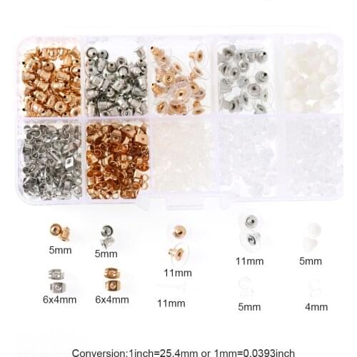 1 Box Plastic &Metal Ear Plugging/Blocked Clear Soft Silicone Rubber Earring Backs Plug Cap DIY Earrings Jewelry Accessories
