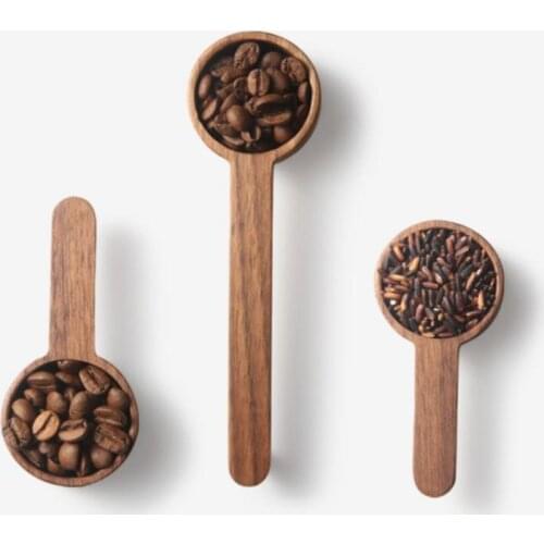 1Pcs Natural Walnut Coffee Beans Spoons 8g/20g For Coffee Tea Small Sugar Salt Flatware Wood Spoons Tools Kitchen Supplies