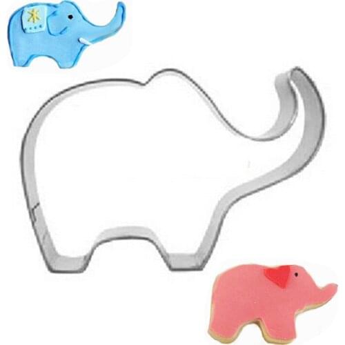 1PC/Lot Stainless Steel Animal Elephant Cookie Cutter Dough Pastry Fruit Chocolate Decorating Mold DIY Kitchen Baking Moulds