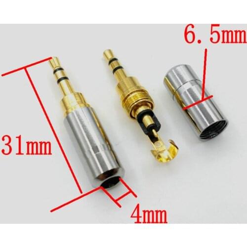 100pcs copper Mini 2.5 mm 3 Pole Stereo Jack Male Plug Audio Connector Adapter for Earphone DIY