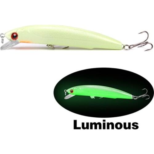 17g/12cm 3D Luminous Minnow Lures Night Fishing Wobbler Crankbait Tackle Artificial Hard Bait Warped Bass Isca Swimbait Pesca