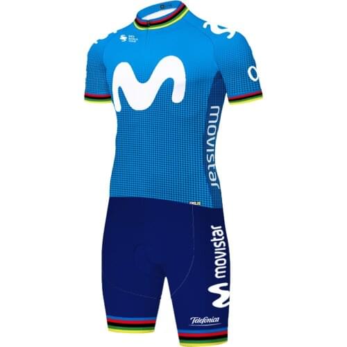 2020 team movistar cycling kit short sleeve men cycling skinsuit bicycle jumpsuit men Triathlon suits mtb 20D gel