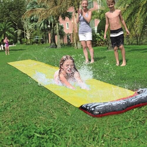 4.8m Surf 'N Water Slide Park Water Slide Tarp Water Spray Play Single For Kids Summer PVC Games Center Backyard Outdoor Toys
