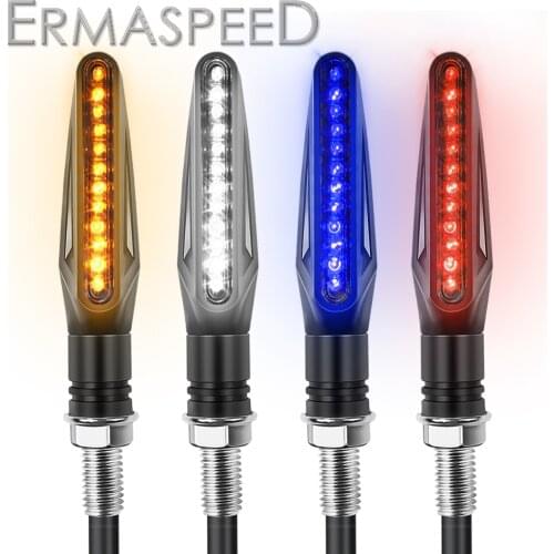 4PCS Motorcycle Indicators Flowing Turn Signal Brake Lights & Daytime Running Lights 12V for Motorbike Scooter Off Road E-bike