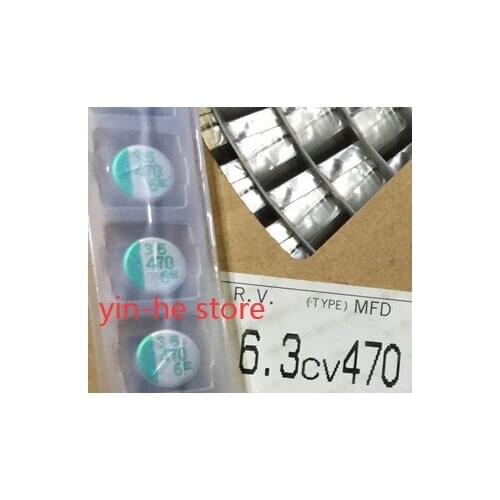 40PCS 6.3V470UF 6.3CV470EX Sanyo solid chip capacitor 10*10 470UF 6.3V