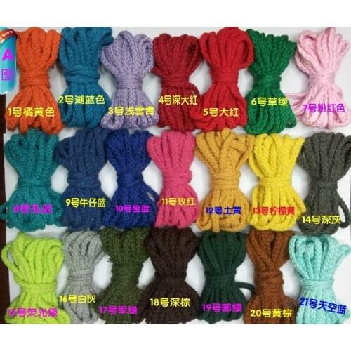 42 colors Cotton Rope braided 5mm Colored 8ply DIY accessory zakka packing Hangtag cord Cloth line string free shipping 30m