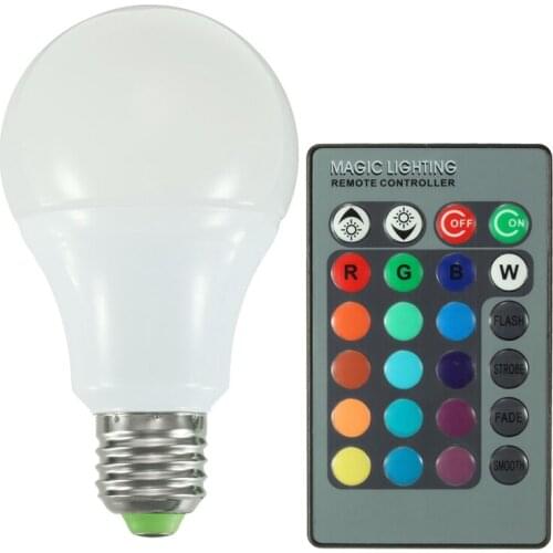 5W 10W LED Bulb Lamps E27 RGB 16 Color Changing LED Globe Light Lamp Bulb AC85-265V With 24 Keys Remote Control