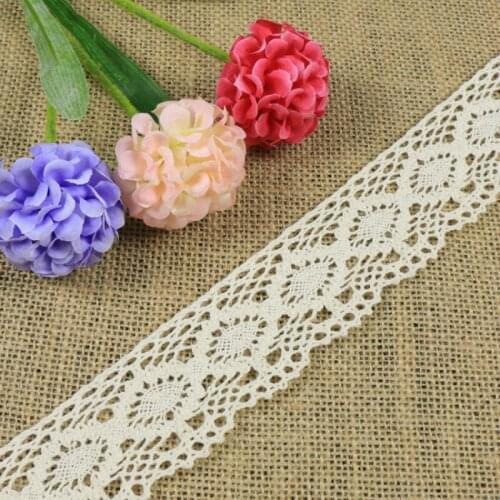 5yards/lot 43mm Cotton Lace Trim Fabric DIY garment accessories home textile quality cotton lace