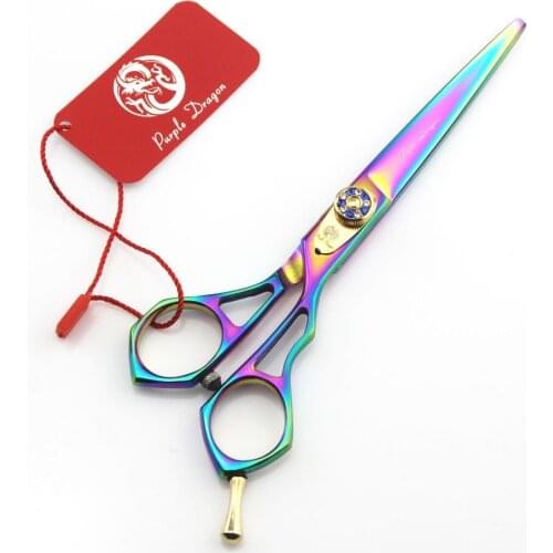 558# 6'' Brand Purple Dragon TOP GRADE Colorful Hairdressing Scissors JP 440C Home & Salon Barbers Cutting Scissors Hair Shears
