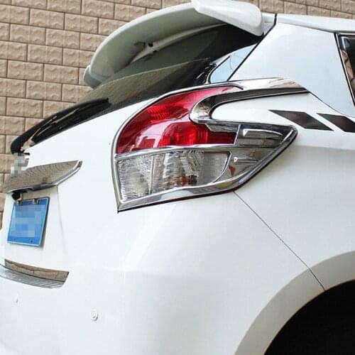 ABS Chrome Accessories For Toyota Yaris 2014 Car Tail Light cover Cover Trim Car Accessories exterior styling decoration 2pieces