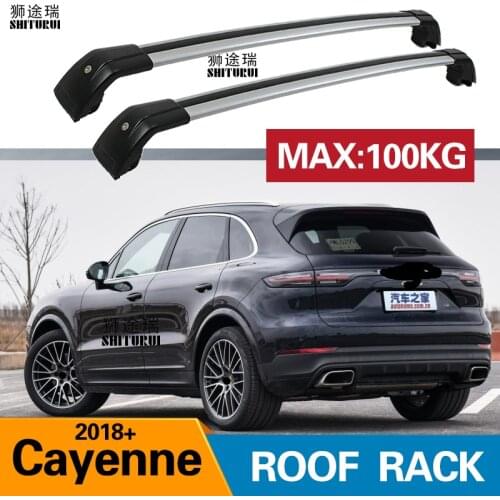 2Pcs Roof bars For PORSCHE Cayenne, 5-dr SUV, 2018 2019 Aluminum Alloy Side Bars Cross Rails Roof Rack Luggage CUV SUV