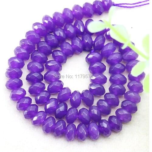 5*8mm Clear Dark Purple Chalcedony Accessories Crafts Loose Beads DIY Stone Faceted Women Jewelry Making Design Wholesale 15inch