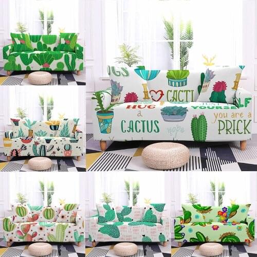 Cactus Plant Sofa Cover All-inclusive Elastic Non-slip Slipcover For Living Room Modern L Sectional Corner Sofa Furniture Decor