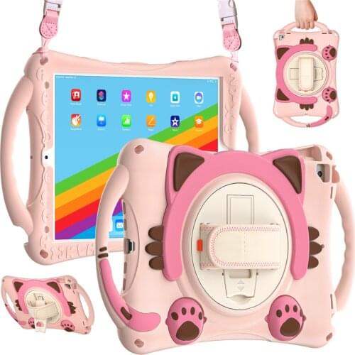 Case for iPad 8 7th 10.2 2020 2019 Stand Pencil Holder for iPad Air 10.5/iPad Pro 10.5 Shockproof Silicon Case Handle Grip Strap