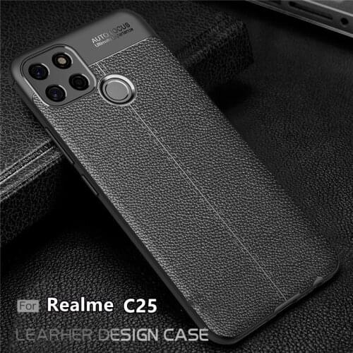 For Cover OPPO Realme C25 Case For Realme C25 Capas Phone Bumper Shockproof Back Soft TPU Leather For Fundas Realme C25 Cover