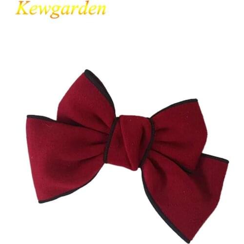 Kewgarden High - end childrens bow hairpin girls pure color simple hair accessories 4pcs