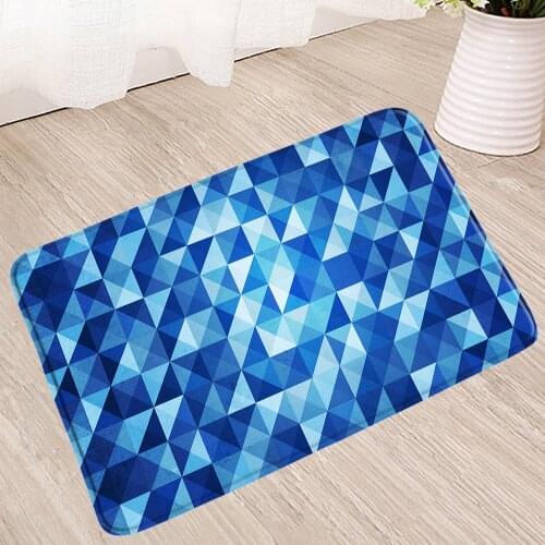Blue Bath Mat 3D Solid Color Absorbent Non Slip Mats Toilet Anti Slip Shower Douche Doormat Rugs In The Kitchen Bathroom Carpet