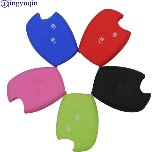 Jingyuqin 10ps 2 Button For Renault Clio Scenic Megane Duster Sandero Twingo Modus Silicone Car Remote Key Case Cover