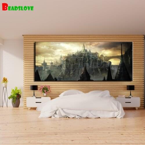 Game Dark Souls Castle Diamond Painting Diy 5D Full Square Round Drill Cross Stitch Rhinestone Wall Decor Large Size